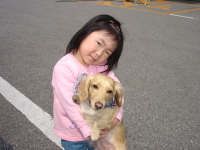 萩原さんと愛犬マリン