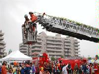 消防イベント（はしご車のとうじょう体験）