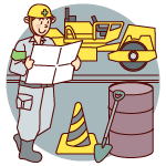 工事を行っているイラスト