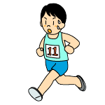 マラソンをしている男性のイラスト