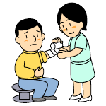 治療を受けている人のイラスト