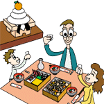 お正月を楽しむ家族
