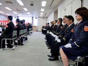 出席する消防団員の様子