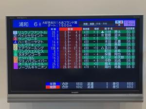 吉川のレース名が表示された浦和競馬場のタッチパネル
