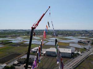 クレーン鯉のぼり鯰のぼりイベントのときの画像