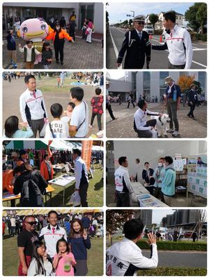 市民まつりで市長が市民の皆さんと交流する様子