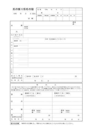 氏の振り仮名の届