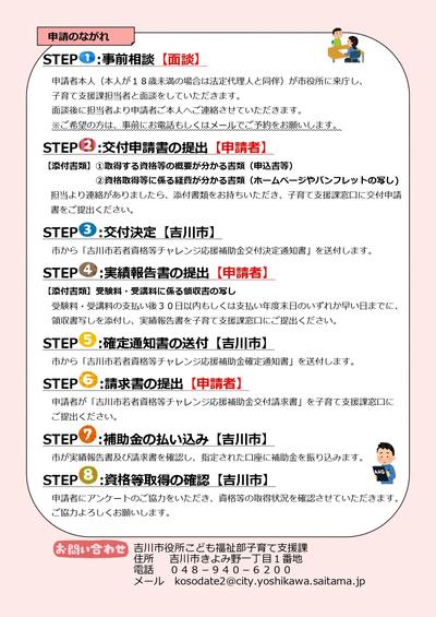 吉川市若者資格等チャレンジ応援補助金チラシ2