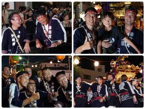 担ぎ手や神輿の競演来場者と市長との写真