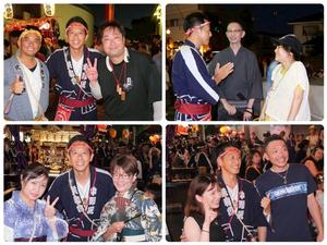 担ぎ手や神輿の競演来場者と市長との写真