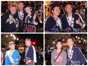 担ぎ手や神輿の競演来場者と市長との写真