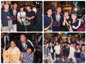 担ぎ手や神輿の競演来場者と市長との写真