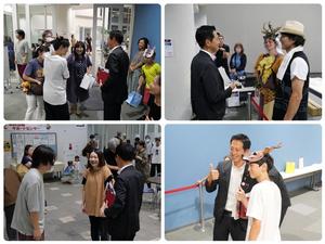 演者や舞台スタッフの皆さんをねぎらう市長の様子など