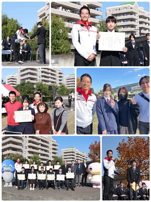 市民まつり会場で市民の皆さんと触れ合う市長や会場で催されるイベントの様子