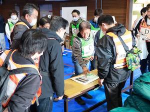 避難者受付の様子