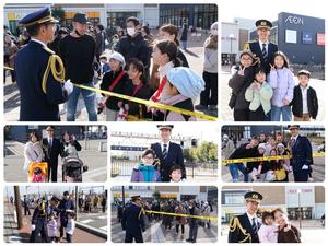 市長が会場の方々と話をする様子や記念撮影など