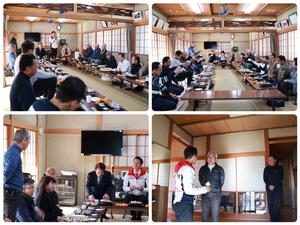 市長が新年会で挨拶する場面や自治会の皆さんと話をする場面