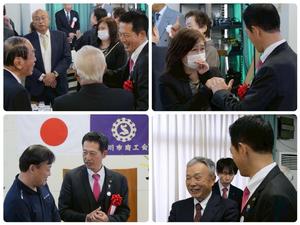 会場の皆さんと話をする市長