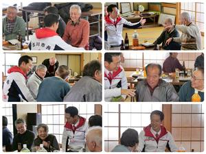 各自治会の新年会に招かれて皆さんと話をする市長