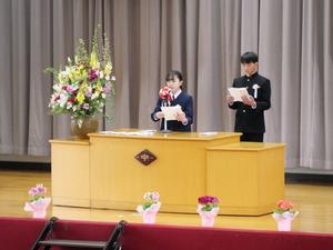 市内中学校卒業式の様子