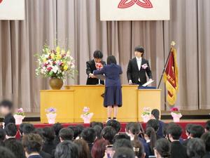市内中学校卒業式の様子