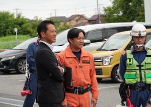 金子隊員と市長