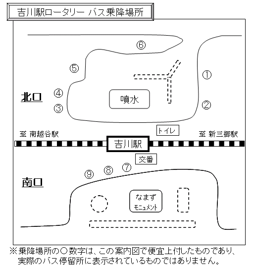 吉川駅ロータリーバス乗降場所
