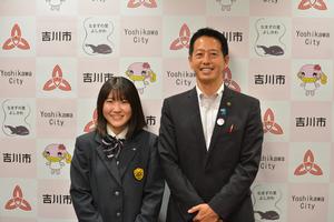 小野光希選手と中原市長