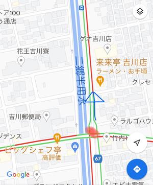 工事個所の地図